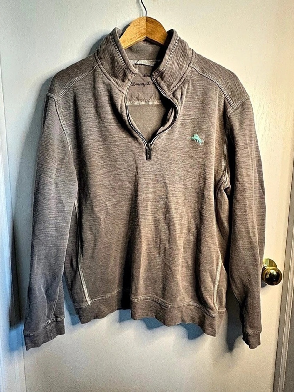 Tommy Bahama Sz L Tobago Bay Half-Zip Pullover Men's Gorpcore Pima Cotton Blend